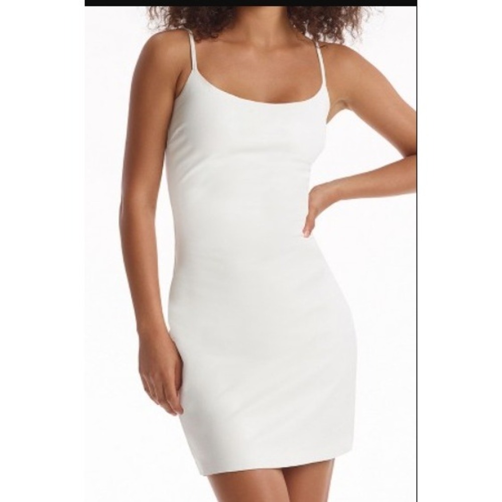 Commando Faux Leather Slip Bodycon Dress White FLT304‎ Women Medium M NWT